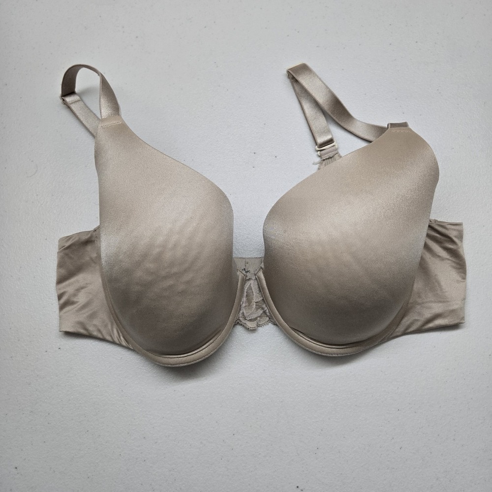 Bali Women Bra 38C Beige T Shirt Underwired Lace‎ Strap Adjustable